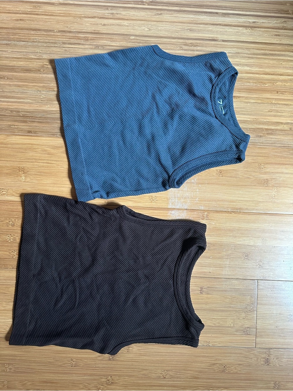 Zella Ribbed Tank Tops - Blue & Dark Brown set (2-Pack)